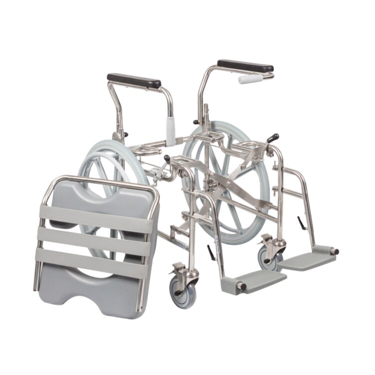 Juvo Attendant Propelled Folding Mobile Shower Commode 510mm